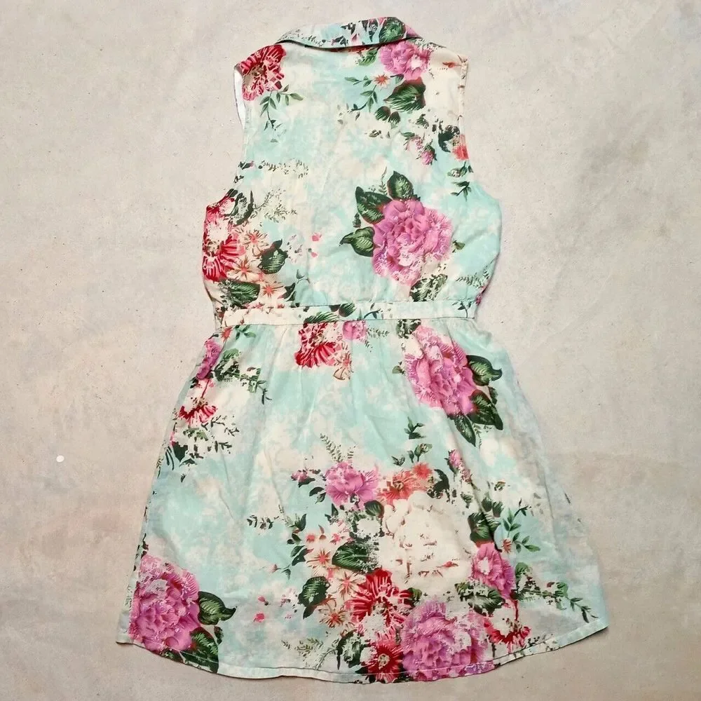 TULLE Brand Sleeveless Floral Rose Summer Spring Dress - Size Large - Picture 4 of 8